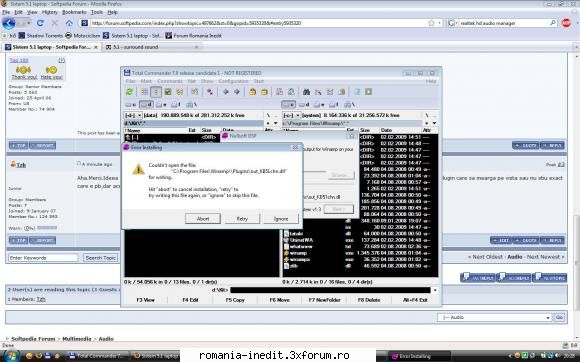 Sistem 5.1 + laptop = Problema - hmmm...da.Treaba ca melodiile nu sunt 5.1 e - Tech Support