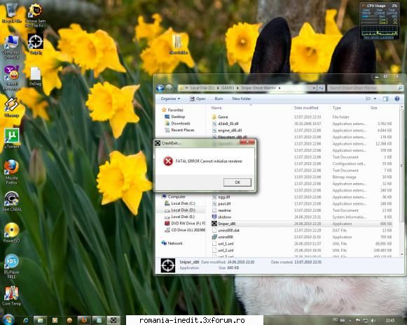 Sniper Ghost Warrior FATAL Error - Am instalat Sniper Ghost Warrior, cel uploadat de - Tech Support