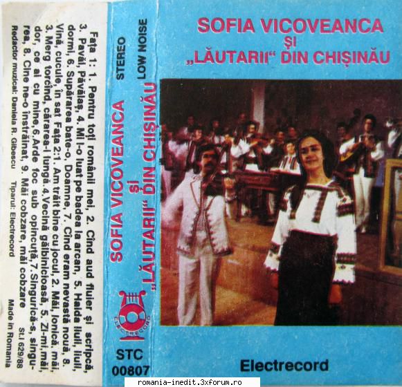 Sofia Vicoveanca STC 00807 - A1 Pentru Toți Rom�nii Mei A2 - Muzica populara romaneasca - Romanian folk