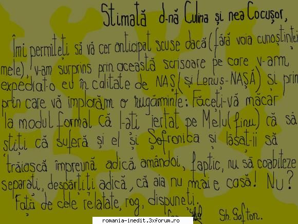 Stilul epistolar 2008 - o vorba buna pe langa socri nu strica ....mai - Funny