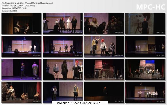 Uzina artistilor (Teatrul Municipal Bacovia) - Distribuția: Bianca - Teatru rom�nesc - Romanian Theater
