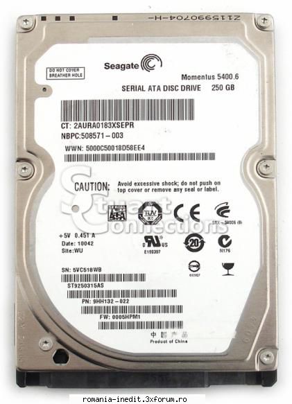 [VAND]Hard Disk Seagate -250gb, 2.5 inch - Vand un hard disk 250gb Seagate,2.5 inch de - Talcioc - Rag fair