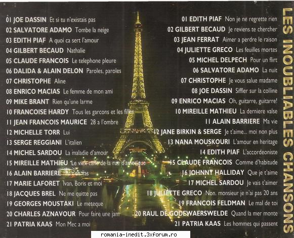 Various Artists - Les Inoubliables Chansons - Various Artists - Les Inoubliables - International MP3 albums