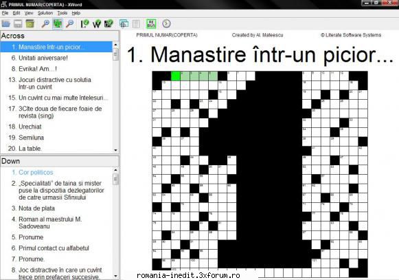 XWord-Program de rezolvat cuvinte incrucisate - Exista pe sectiunea "Cărţi �in limba - Software
