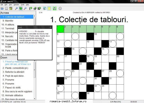 XWord-Program de rezolvat cuvinte incrucisate - CONTINUARE - şi �ncă - Freeware & Open Source