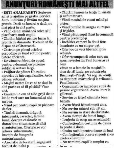 anunturi... - romanesti mai altfel - Funny
