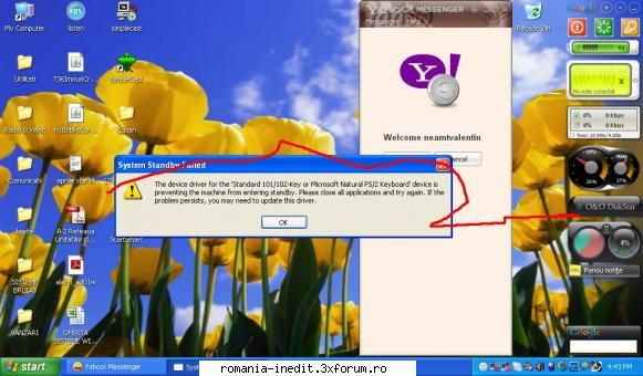 driver eror sau ce? - baieti atasez o poza sa vedeti de ce nu intraa in - Tech Support