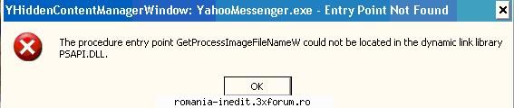 eroare psapi.dll - imi apare o eroare de fiecare data cand deschid - Tech Support