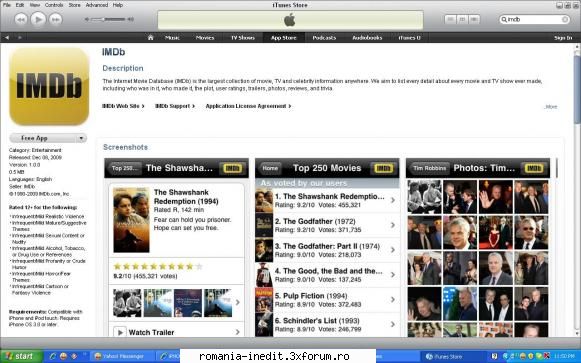 iPHONE - Aplicati de TOP si setari - IMDb - nu mai are nevoie de prezentare , filme - PDA / Mobile Technology