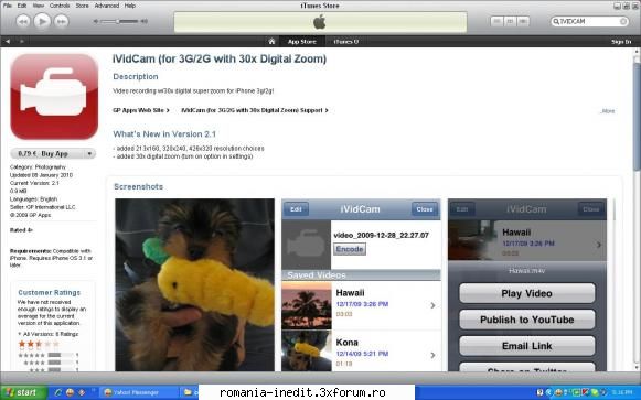 iPHONE - Aplicati de TOP si setari - iVidCam varianta full - PDA / Mobile Technology