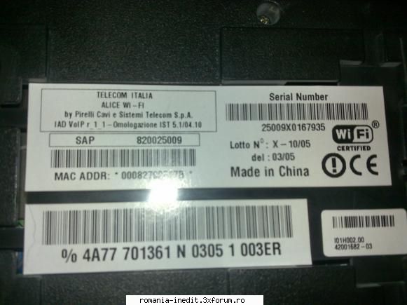 modem Alice italia - modem 2: asta are si wireless - Tech Support