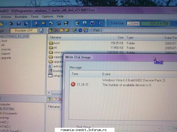 pendrive cu windows 7 pt un [color=#FF0000]laptop[/color] fara cd-dvd - img cu ultra iso - Tech Support