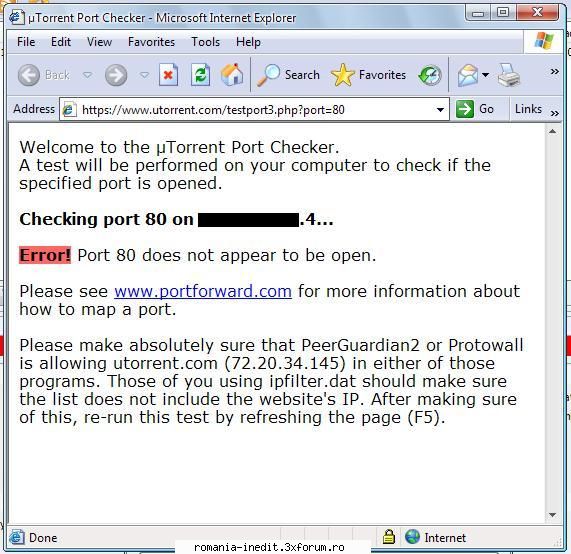 porturi inchise - cum pot folosi torentul? - s-ar putea sa spuna moderatorii ca sunt spammer - Tech Support