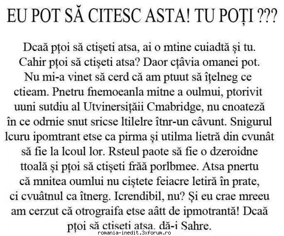poti sa citesti? - Am luat-o de pe un alt site, si nu este un text - Off Topic
