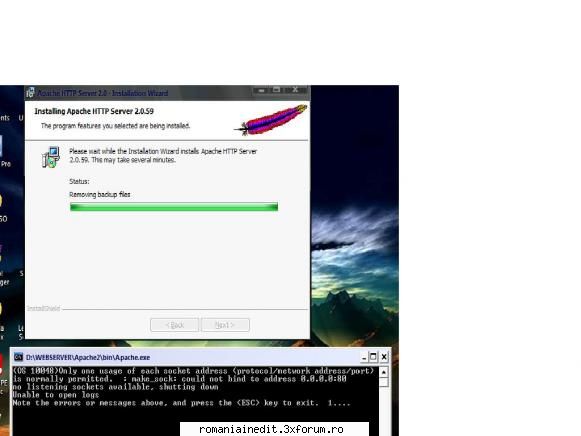 problema cu apache - e activat firewall..tot nu merge.A doua oara am - Tech Support