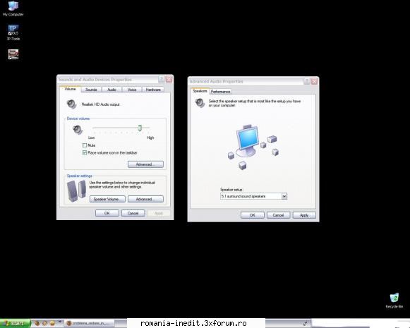 problema redare in sistem 5.1 - incearca asa: control panel>sounds and audio - Tech Support
