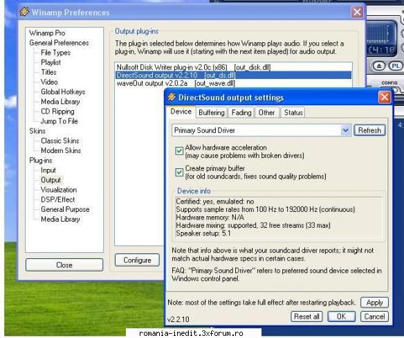problema redare in sistem 5.1 - ca sa iti mearga in winamp: desch winamp - Tech Support