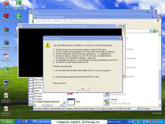 probleme instalare joc - A urmatoarea problema: imi apare urmatorul lucru - Tech Support