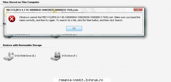 windows cannot find Recycler - imi da eroarea asta si nu pot intra pe nici o - Tech Support