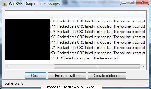 winrar CRC failed volume is corrupt - de cand am acest computer nou,ma chinui mai mult - Tech Support